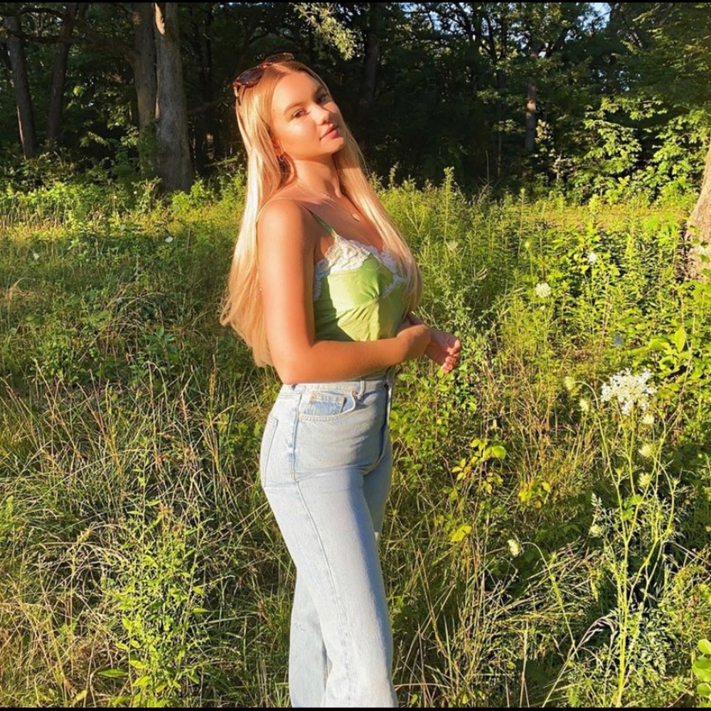 lace green cami